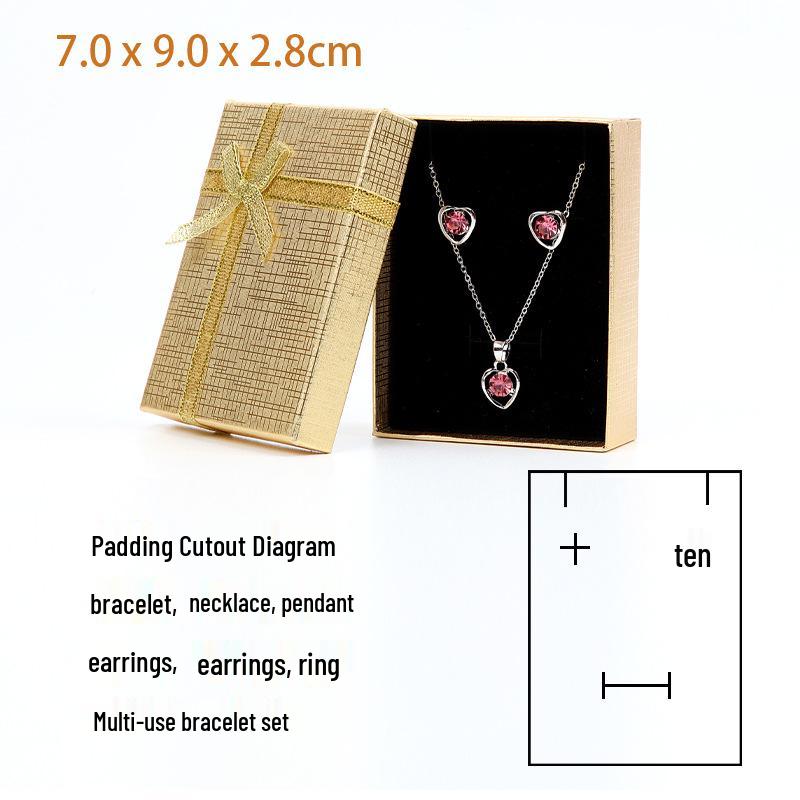 Gold-Edged Jewelry Gift Box: 7x9x2.8 Necklace Packaging