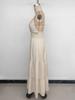 2026 Sleeveless V-neck Halter Lace Patchwork Long Dress with Open Back