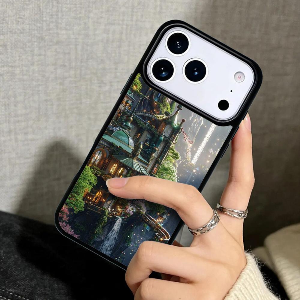 Capa Case for iPhone 17 Air 16 Pro Max 15 Plus 11 13 Mini 14 12 Back Phone Cover Fantasy Castle 10 Medieval