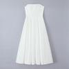 French Retro Solid Color Sleeveless Pleated Design Medium and Long Tube Top Dress Women's European and American Seaside Vacation Dress