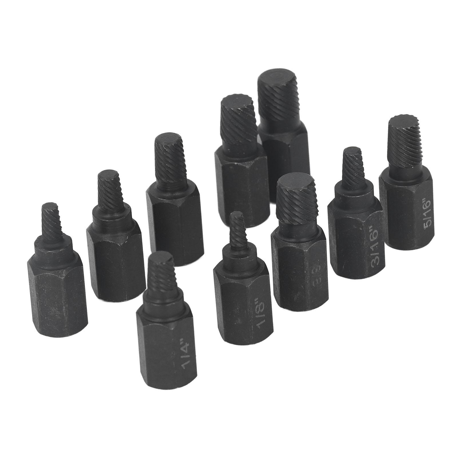 

Набор экстракторов сломанных винтов 10 шт. 14 732 316 532 18 1332 38 1132 516 932 дюйма Поврежденный винт