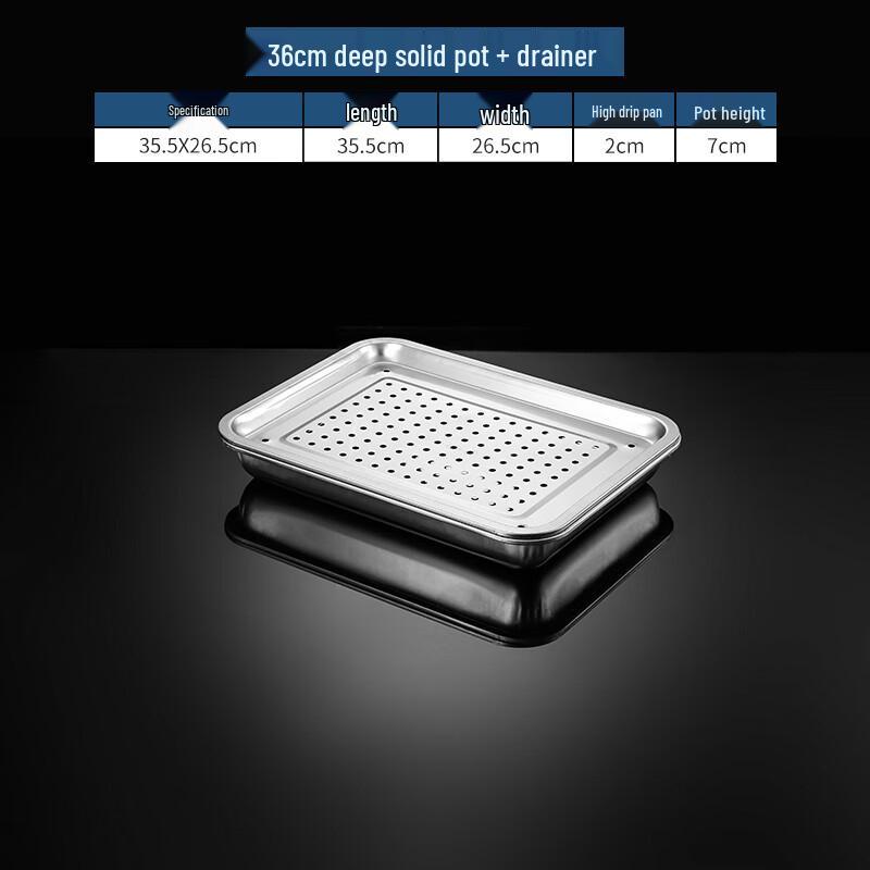 Lainuo Stainless Steel Rectangular Draining Tray & Basin Set