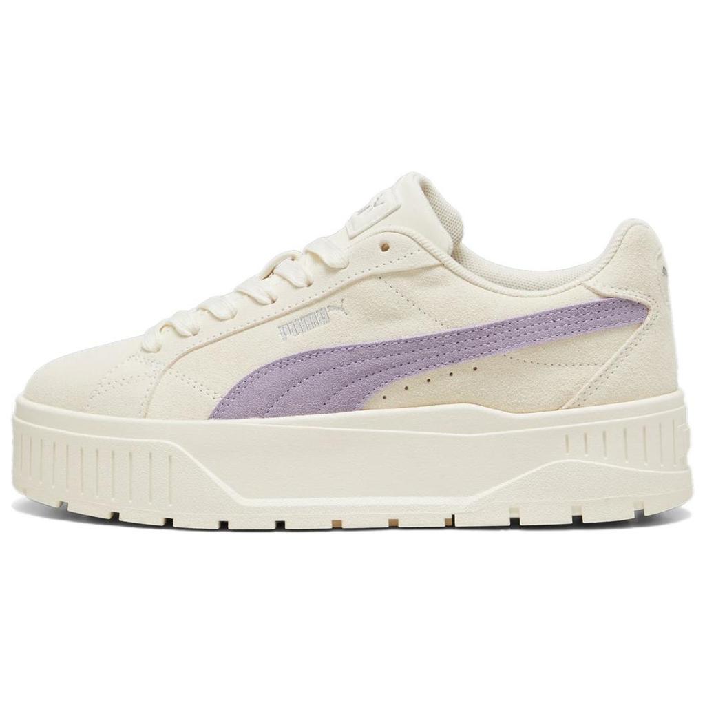 New PUMA Karmen II Wear resistant And Lightweight Low Top Skateboard Shoes Women's Beige Purple 397457-04