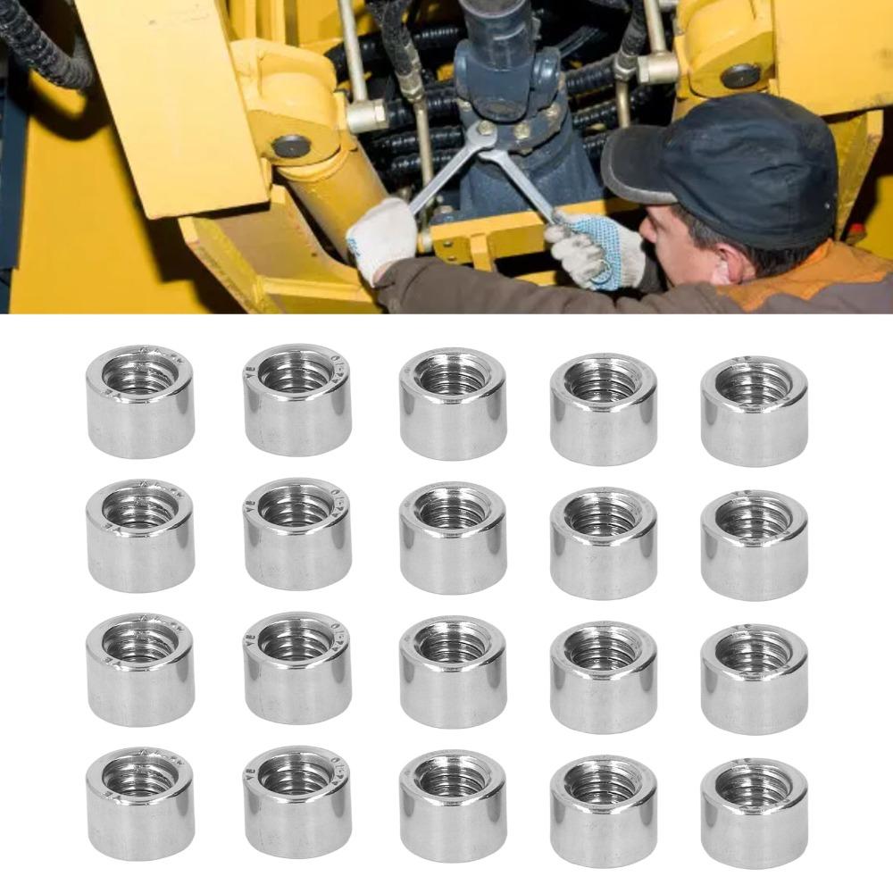 20pcs Fasteners Threaded Coupling Nuts M8 Stainless Steel Coupling Nut Rod Hardware Use