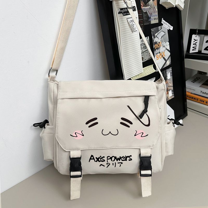 Anime Hetalia Axis Powers Enkele Schoudertas Leuke Crossbody Tas Gereedschapsrugzak Feliciano Vargas Arthur Kirkland Cosplay 32cm 13cm 26cm gray