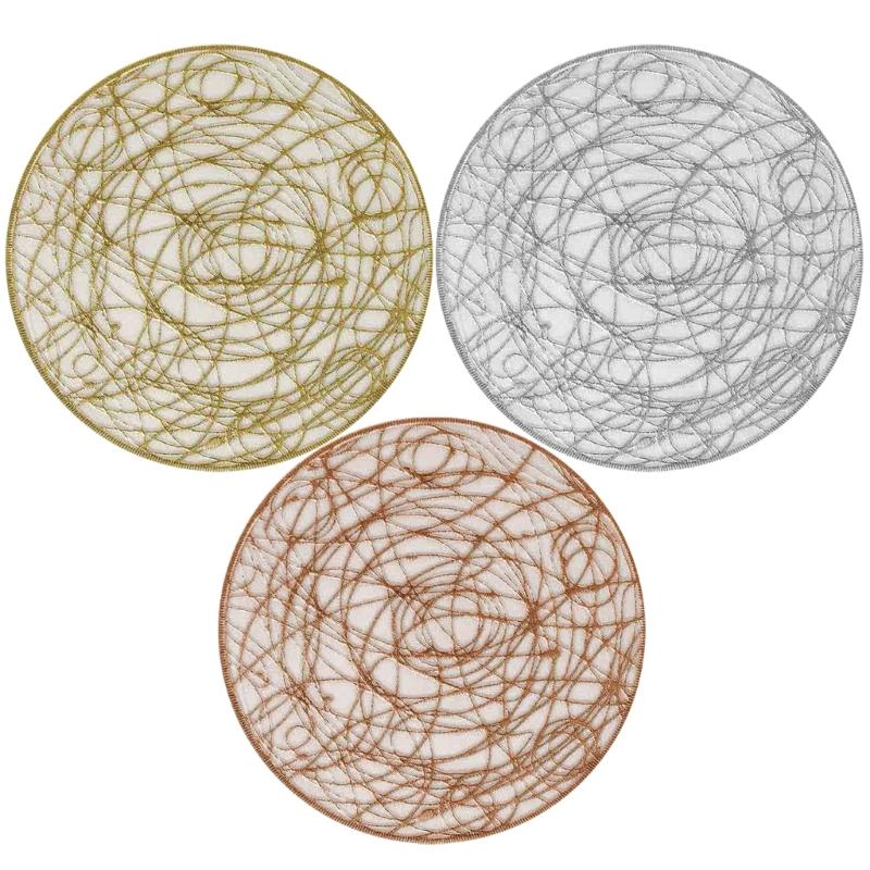 Set of 4 Durable PVC Drink Coasters Easy Cleaning Surfaces Unique Foils Accent Ideal for Homes Office Party Use