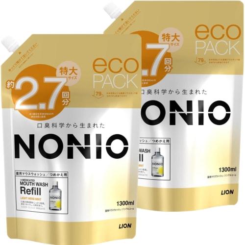 

[.co.jp Exclusive] [Bulk Purchase of 2] Nonio Mouthwash Light Herb Mint (Mild, Non-Alcoholic) 1300ml x 2