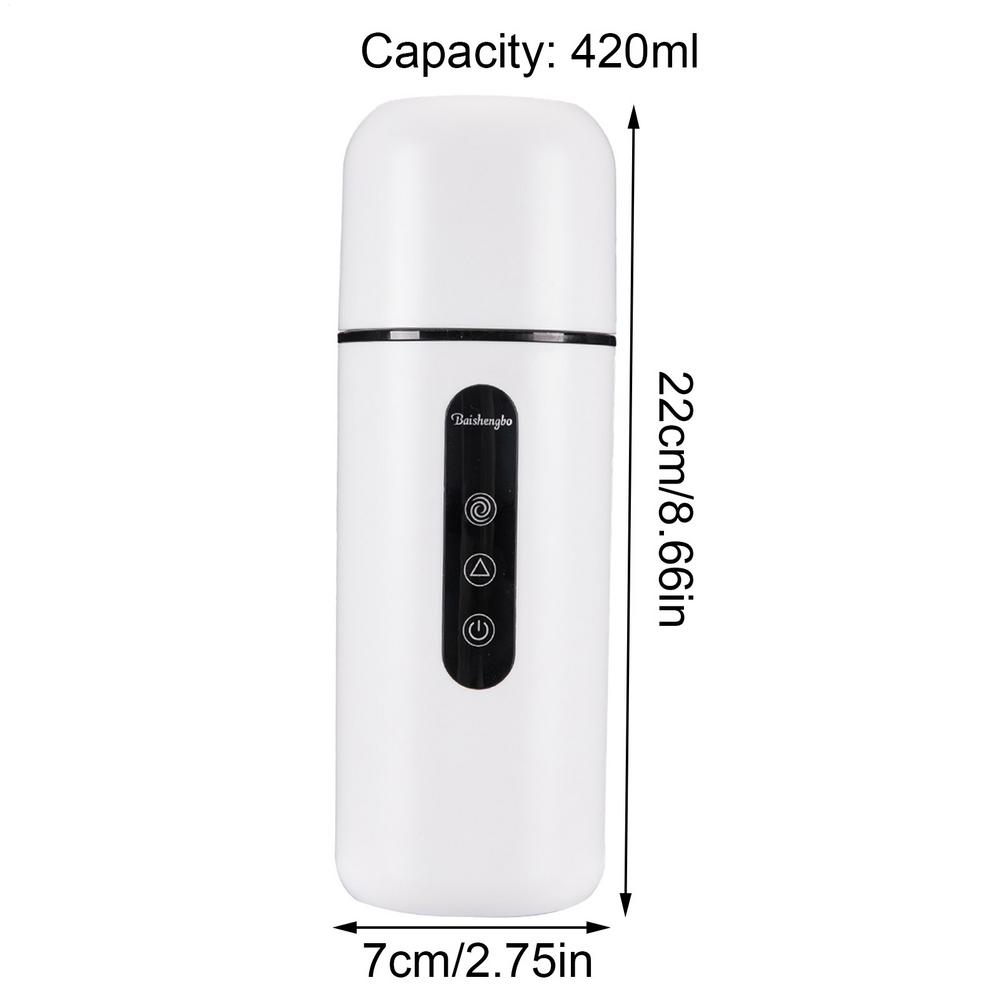 420ml Electric Travel Mug Heated Water Cup 12V/24V Portable Car Kettles With Automatic Stirring Function Keeping Water Warm