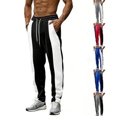 Herren Kordelzug Jogginghose Herren Straight Leg Colorblock Freizeithose