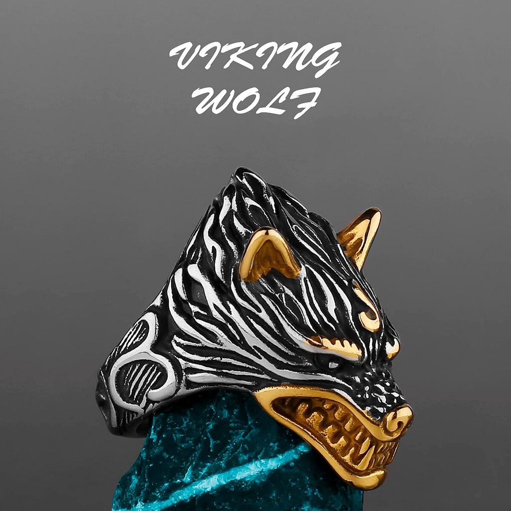 Nordic Viking Stainless Steel Ring Anchor Compass Tree of Life Rune Amulet Wolf Men Women Finger Jewelry Biker Party Club Gift