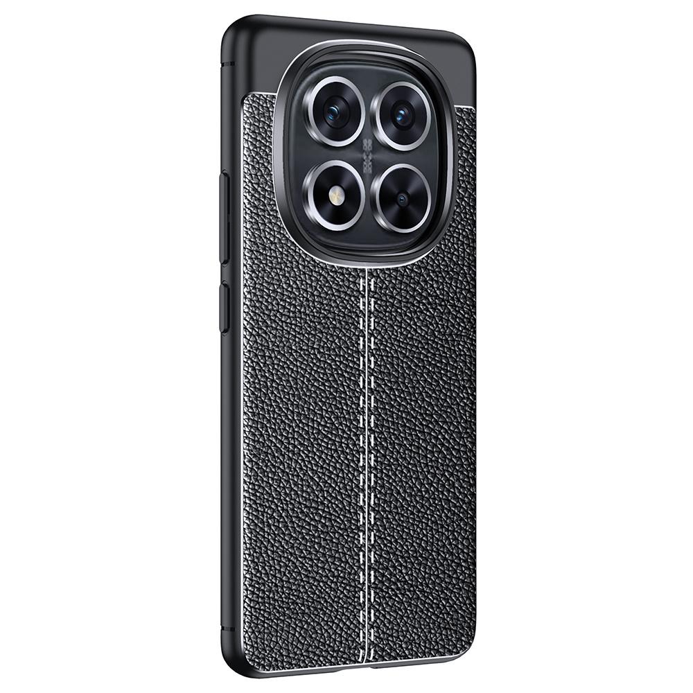 

For Xiaomi Redmi Note 14 Pro+ 5G/Note 14 Pro 5G/Poco X7 5G Case Litchi Texture TPU Flexible Phone Cover,Black A