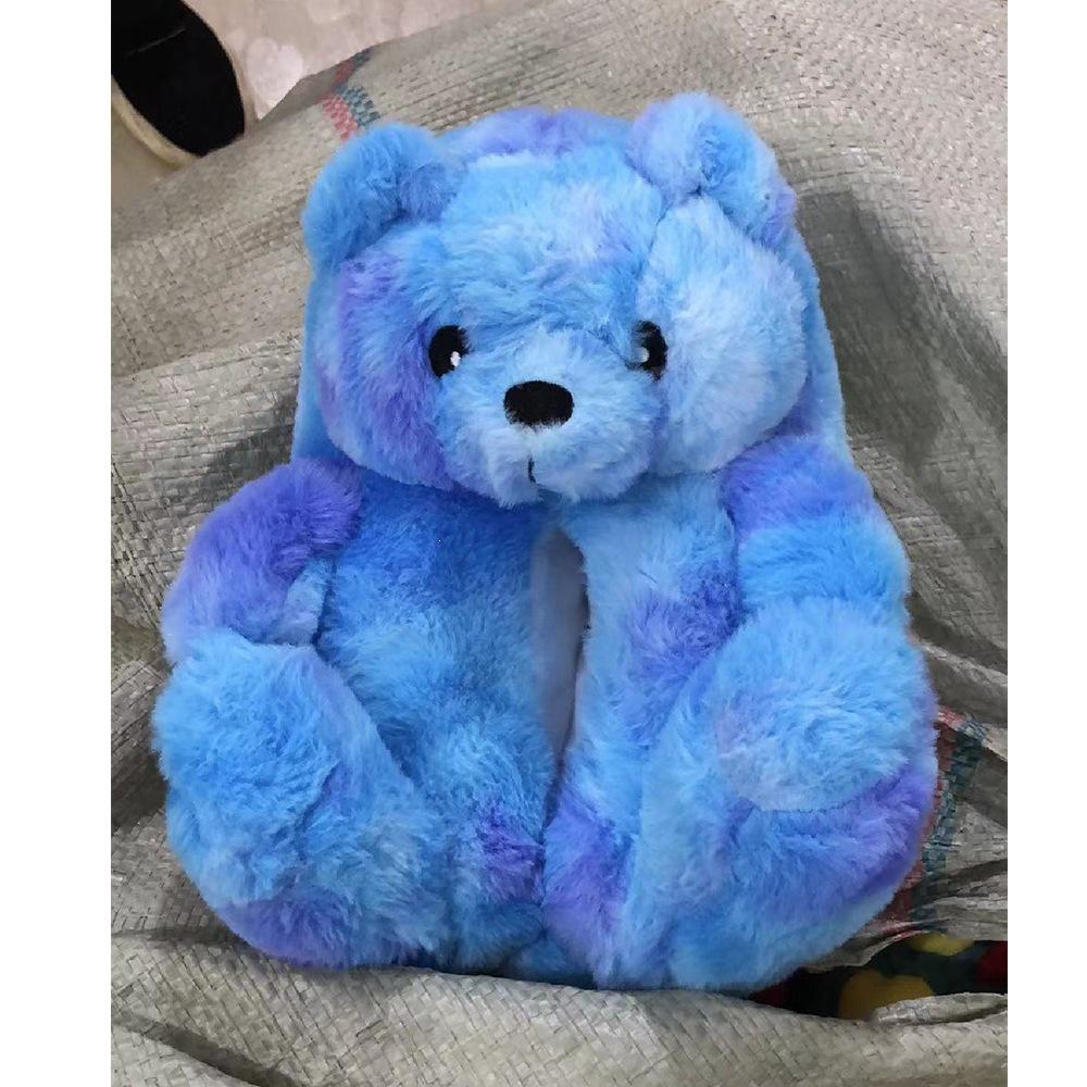 Winter Plush Teddy Bear Slippers - Cute Indoor Cartoon Design