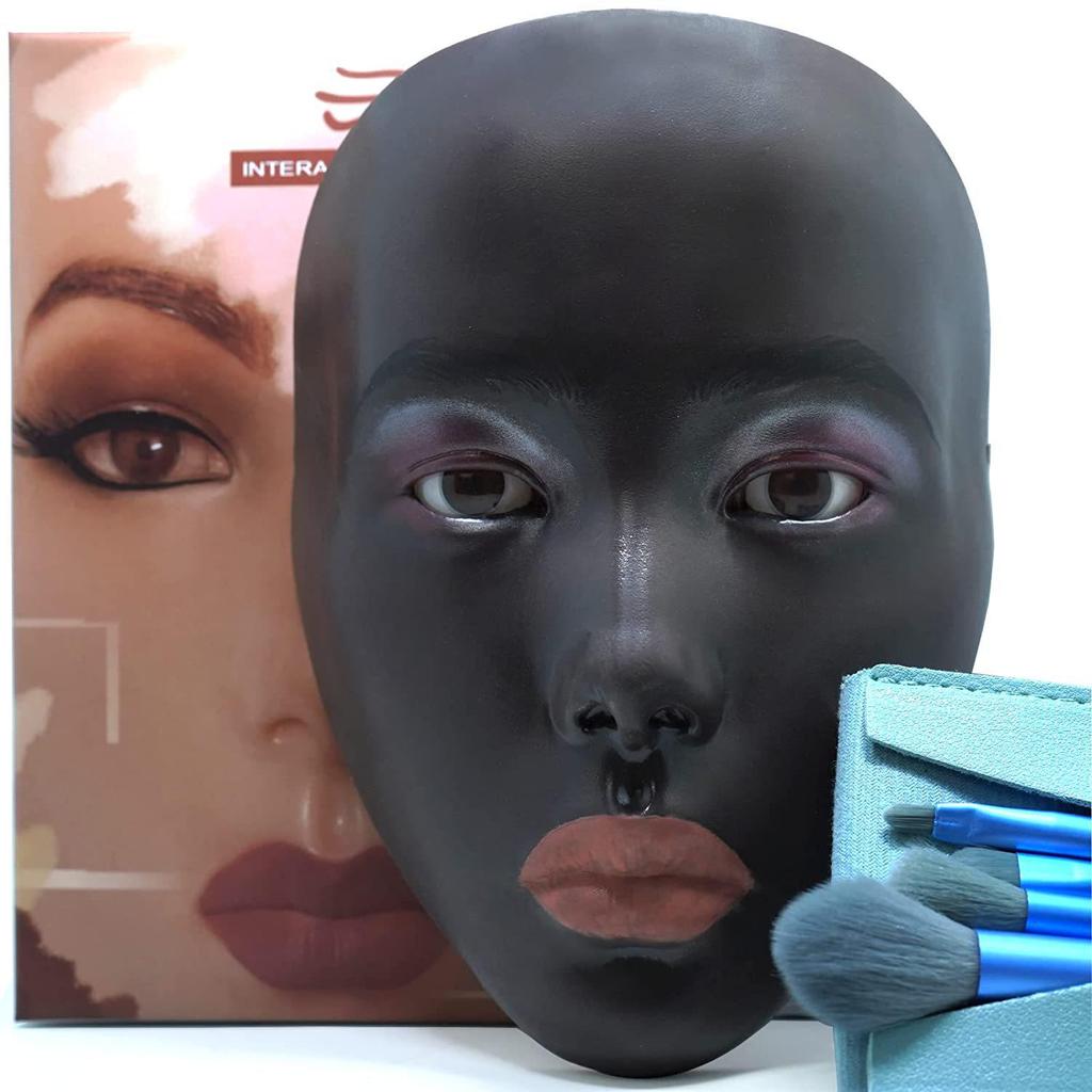 Silicone Practice Mannequin Head for Full Face and Eyebrow Makeup Training