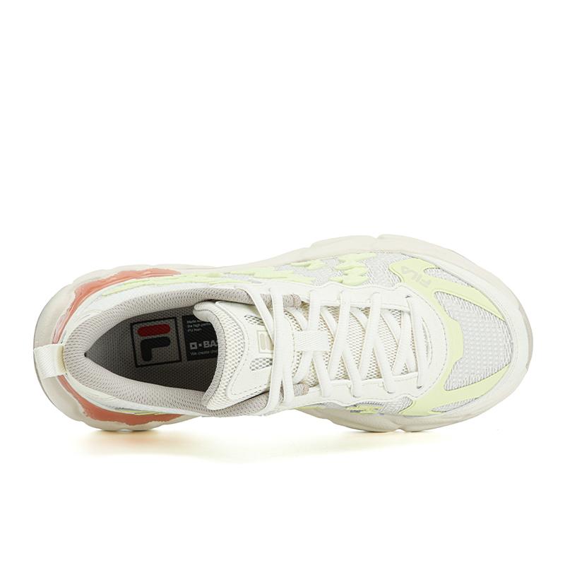 Fila Abrasion Resistant Lightweight Breathable Low Top Chunky Sneakers Women's Cream White/Yellow Green F12W622142FCP