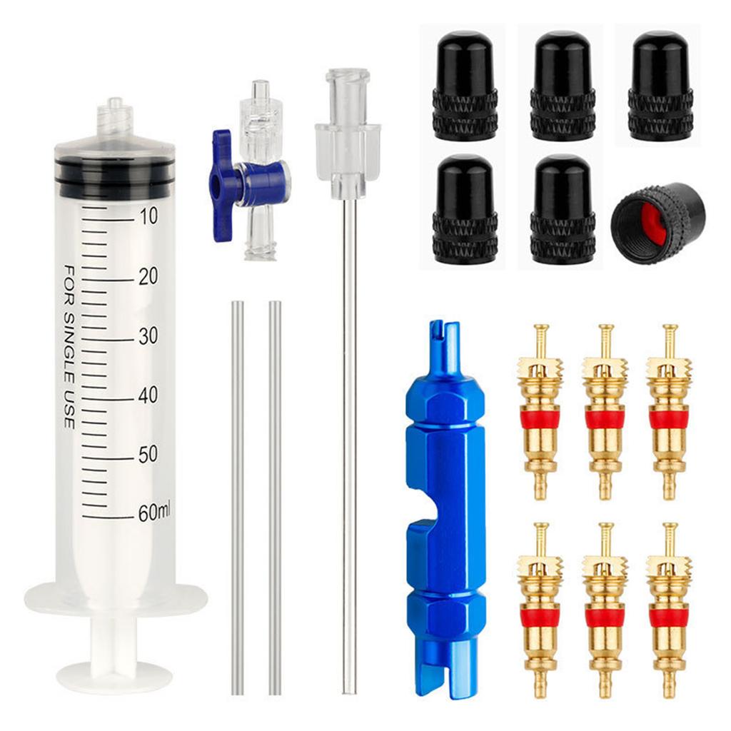 Road Bike Tire Repair Kits Mountain Bike Tubeless Tyre Sealant Syringe 60ml Bicycle Tire Fluid Injection Tool Enduring