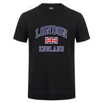 I Love London England Flag Union Jack T Shirt Novelty Souvenir Birthday Gift Mens Short Sleeve O Neck Cotton TShirt Summer Tops