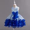 Girls Bow Flower Wedding Party Birthday Party Tutu Dress Stage Performance Costume