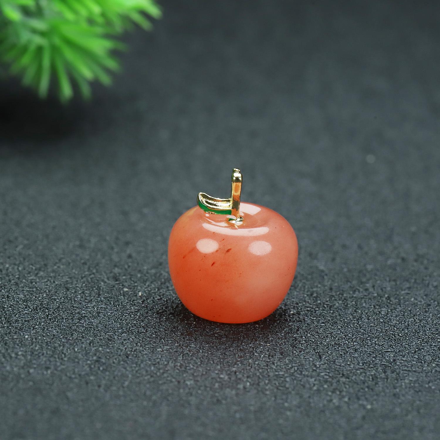Кулон-подвеска на шею  Золотой шелковый авантюрин, цветок персика, яблоко  для женщин Without Cord