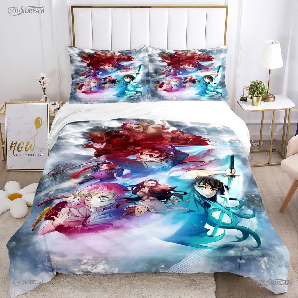 Comforter Cartoon Dedemon-Slayer All Season Comforter Bedding Sets Soft And S Single/Double/Queen/King