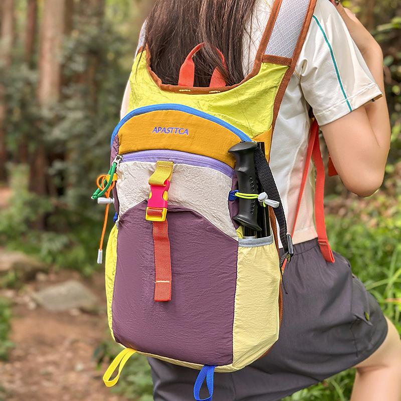 Travel Bag Large Capacity Backpack Unisex Color Block Outdoor Mountaineering Fitness Multifunctional Riding Backpack