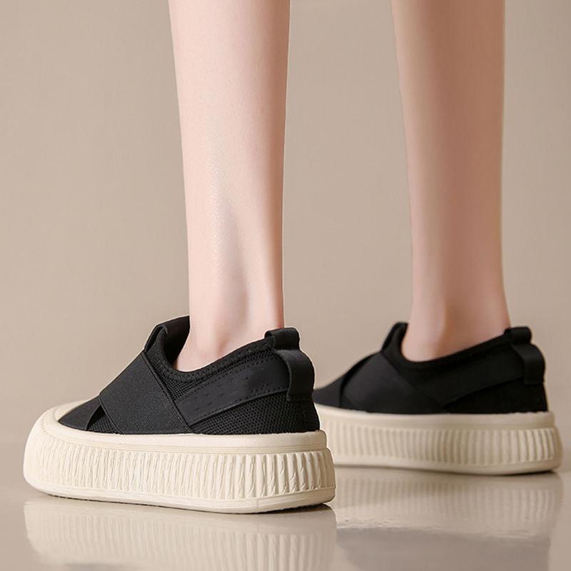 Women's Breathable Mesh Sports Shoes - Lightweight Casual Shoes with Cross Elastic Bands, Comfortable Casual Shoes