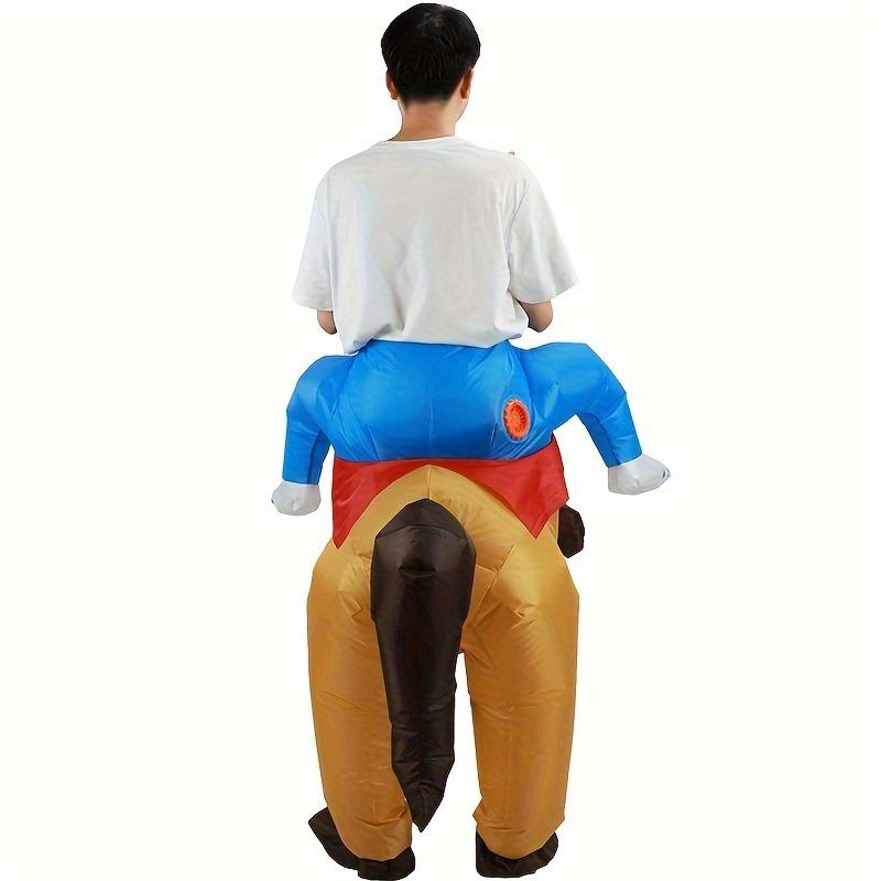 Adult Inflatable Horse Costume Cool Jazz Denim Style Animal Theme Polyester Fiber for Party And Events