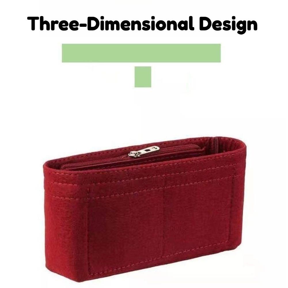 Luxury Bag Insert Felt Purse Organizer Size Inner Liner Bag With Side Zipper Portable Shaper Divider For Crossbody Shoulder Bag