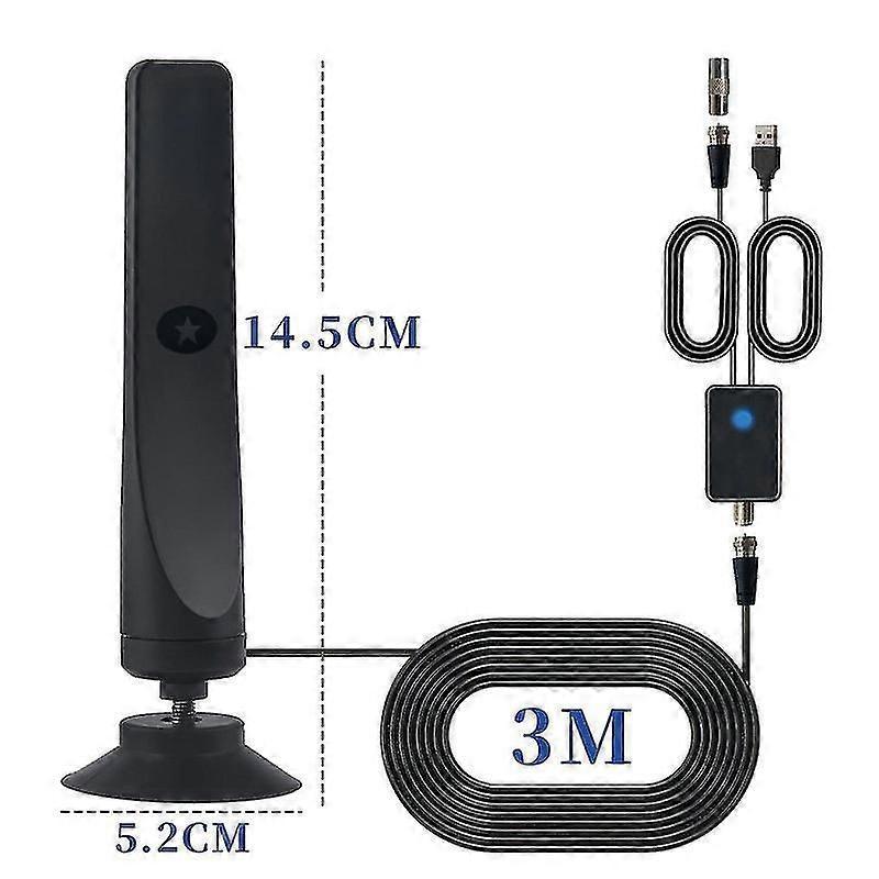 Rewave Digital TV Antenna Strong Suction Cup Design 50 Mile Range Reception Universal HD Channels Clear Signal Quality