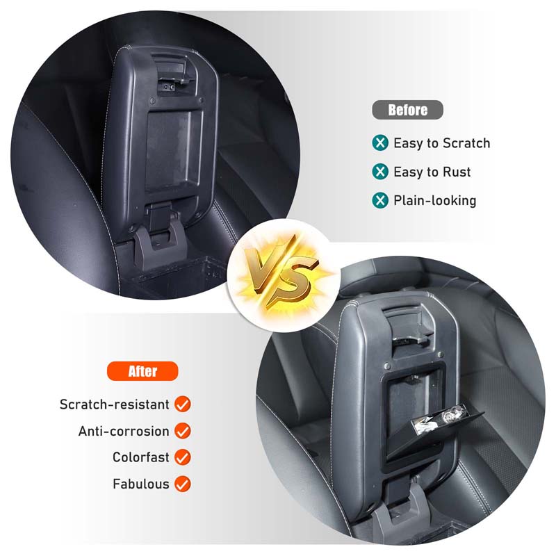 For Mitsubishi L200 Triton 2019-2025 Car Center Console Armrest hidden Storage Box Organizer Accessories Tidying Black
