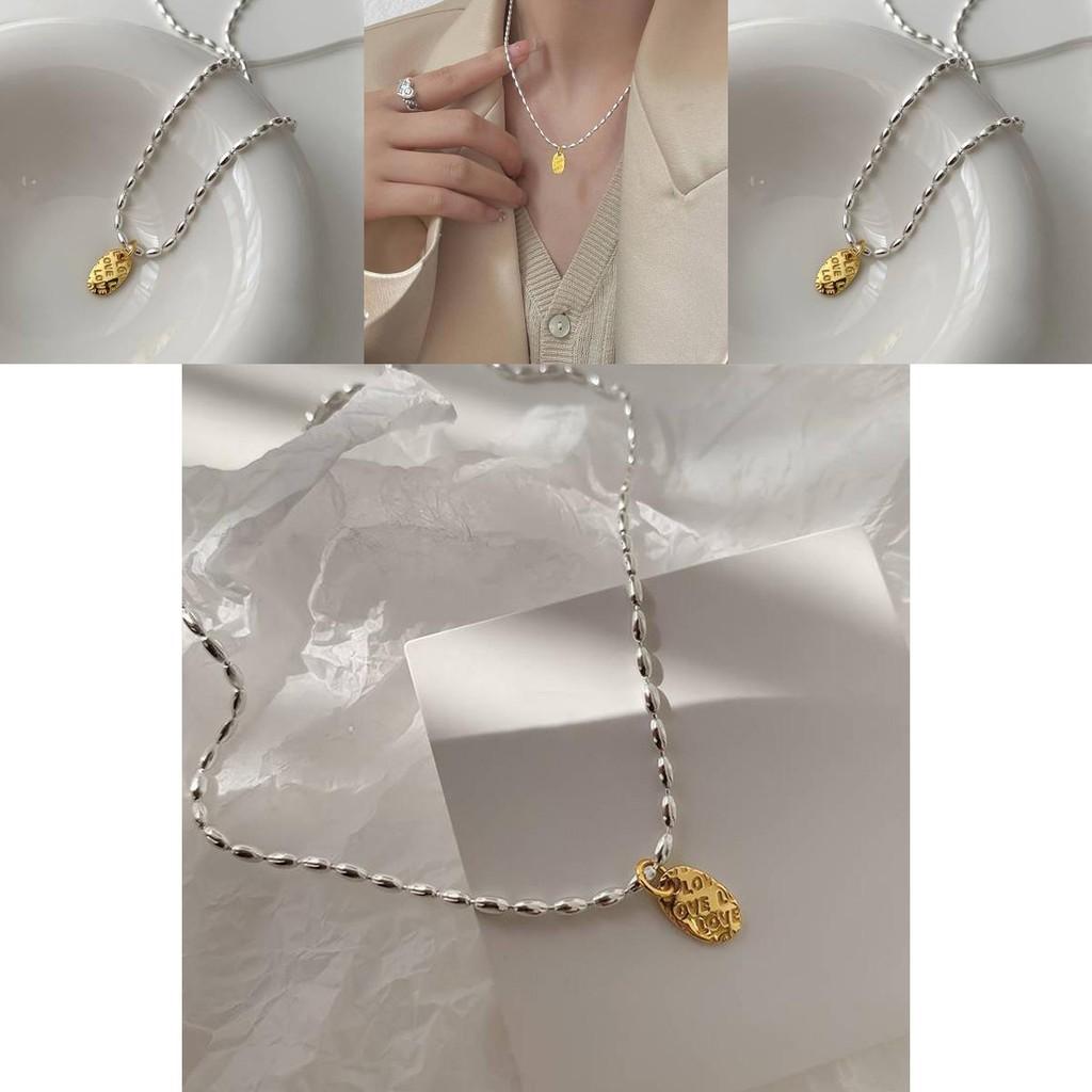 Trendy Gold Oval Love Letter Pendant Necklace For Women Perfect For Casual And Formal Wear