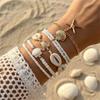 Starfish Multilayer Shell Bracelets Bohemian Wrap Charm Hand Chain New Conch Beaded Bangles  Gifts