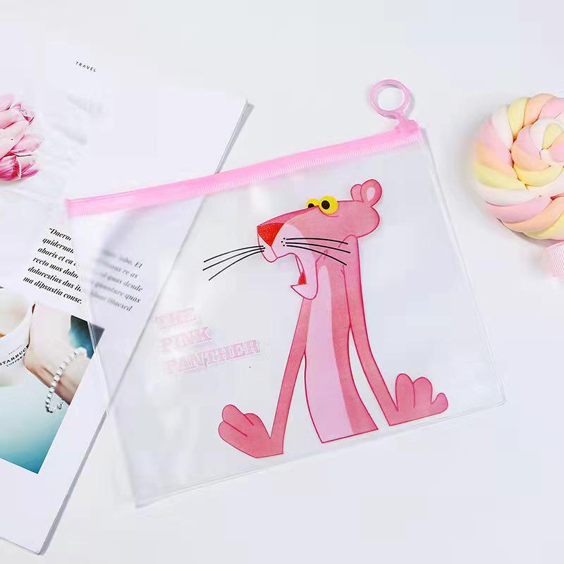Gjennomsiktig tegneserie søtt penal for barn - Kreativ oppbevaringspose for skrivesaker