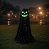 Halloween Ghost Decoration for Outdoor, Large Light Up Standing Ghost, Adjustable Spooky Black Ghost Decor for Porch, Yard Lawn