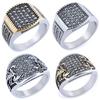 Titanium Steel Men'S Ring Personalized Retro Simple Wind Small Dot Masonry Men'S Ring Stainless Steel Finger