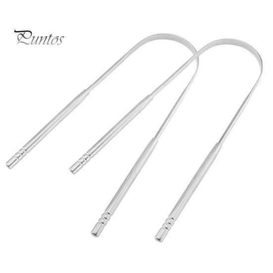 Stainless Steel Tongue Scraper Achieve Maximum Cleaning Anti-slip Handle Smooth Surface Semicircle Tongue Scraper