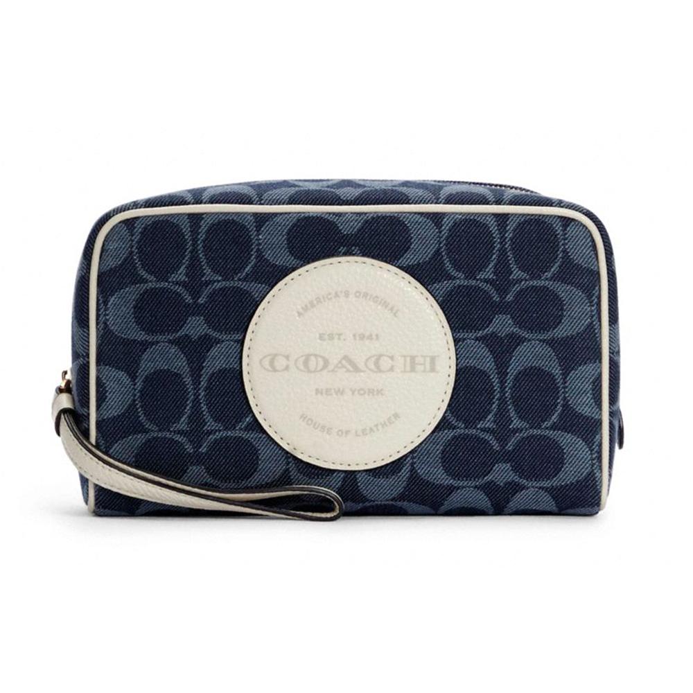 New COACH DempseyBoxy Leather Cotton Small Square Bag, Camera Bag, Makeup Bag, Clutch Trumpets Women's Denim C4230-IMDEI