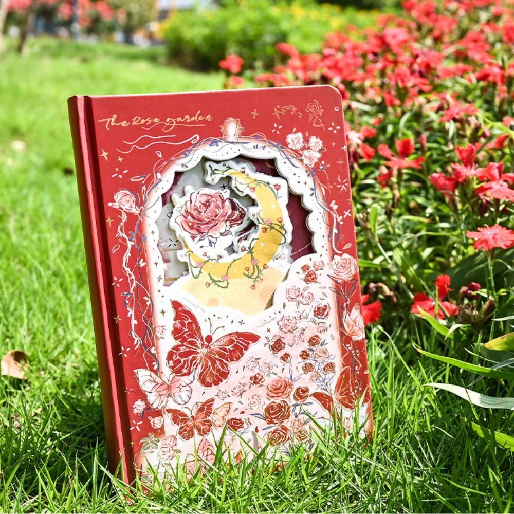 Rose Style Exquisite Diary Notebook Alien Hollow Out Romantic Diary Planner  Student