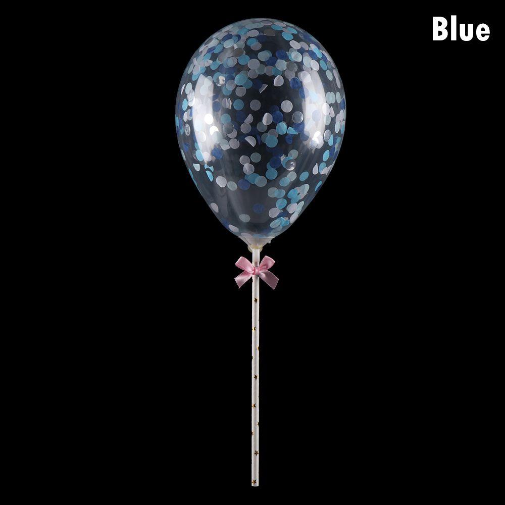 5 inches  Shower Party Supplies Birthday Transparent Balloon Cake Topper Cake Decoration Confetti Balloon