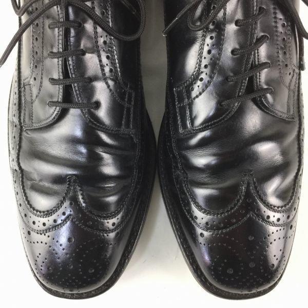 USED/80s-90s Vintage Made in USA Full Brogue Long Wingtip Shoes Black size 10.5D/B 28.0-28.5 Men's