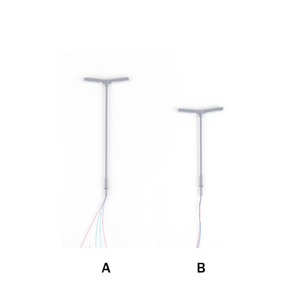 1:150/1:87 Doppelkopf LED Lampe Miniatur Stahlrohr Modellbau Straßenlaterne Exquisite DIY Nachtlicht Boden Garten