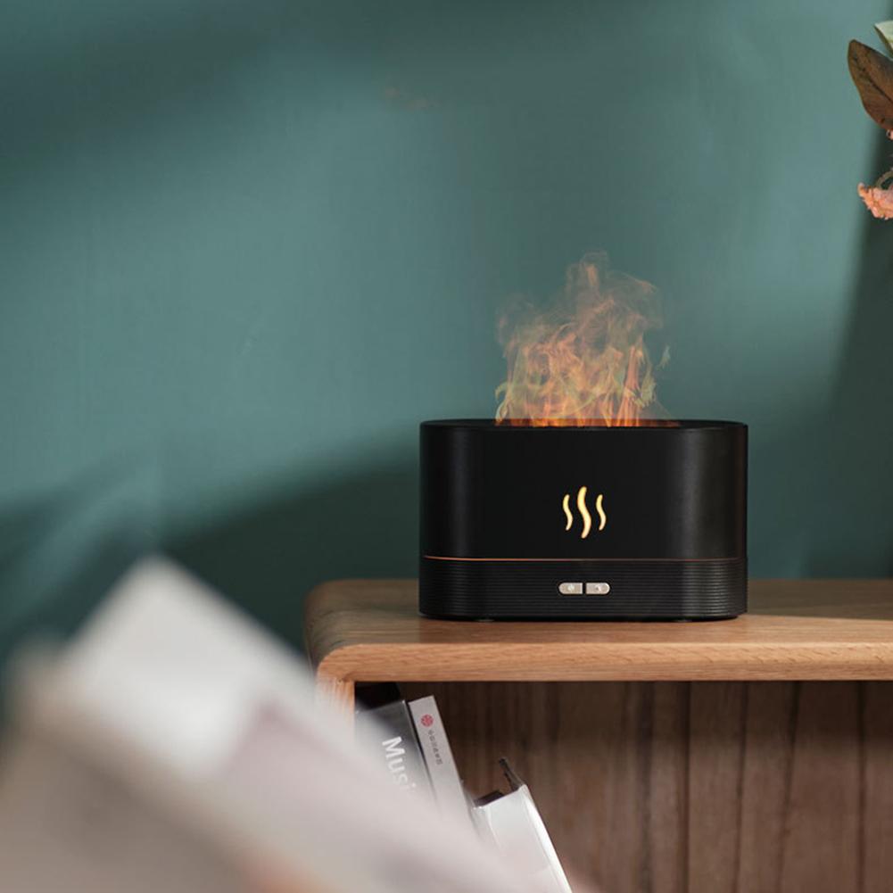 Neue Simulation Flamme Aromatherapie Maschine Mini Luftbefeuchter LED Bunte Licht Timer Luftbefeuchter Hause Parfüm Diffusor