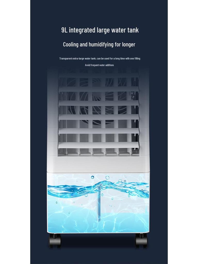 Mobile Air Cooler with Strong Fan, Add Water/Ice for Extra Cooling - Ideal for Small Bedrooms