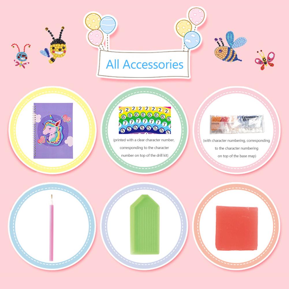 50/60 Pages Diamond Painting Notebook DIY 5D Rhinestone Drawing Diary Books Diamond Painting Creative Notepad Kids Craft Gift