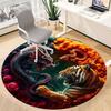 1pc Dragon Tiger Chair Carpet for Office, Round Non-Slip Durable Large Size Office Carpet, Suitable for Office, Beautiful Decoration