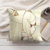 Ningguang Cute Genshin Impact Cushion Cover Silky Short Plush Invisible Zipper Dustproof Sofa Pillow Case For Home Decor