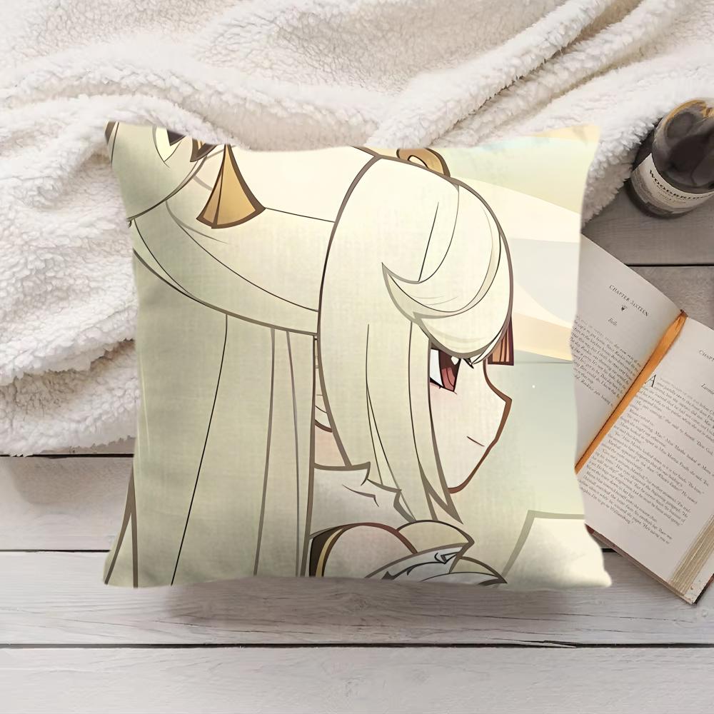 Ningguang Cute Genshin Impact Cushion Cover Silky Short Plush Invisible Zipper Dustproof Sofa Pillow Case For Home Decor