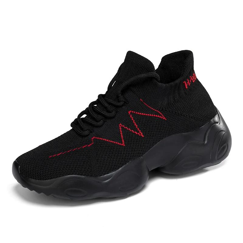 BKQU Comfortable Woman Shoe Men's Sports Shoes Platform Sneakers Femmes Lightweight Casual Shoes Plus Size 35-47