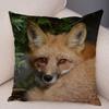Cute Wild Fox Print Pillowcase Decorative  Animal  Polyester Cushion Cover for Sofa Home Car
