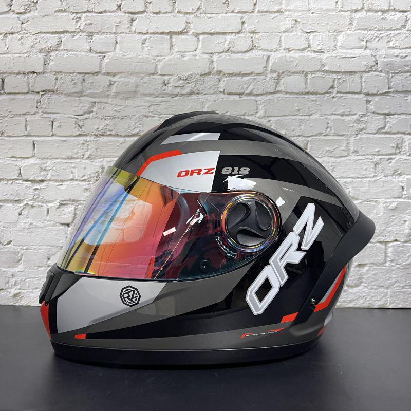 ORZ-Night Vision Single Lens Full Face Helmet Lightweight Breathable Motorcycle Racing Anti Glare Night Riding Crash Helmet