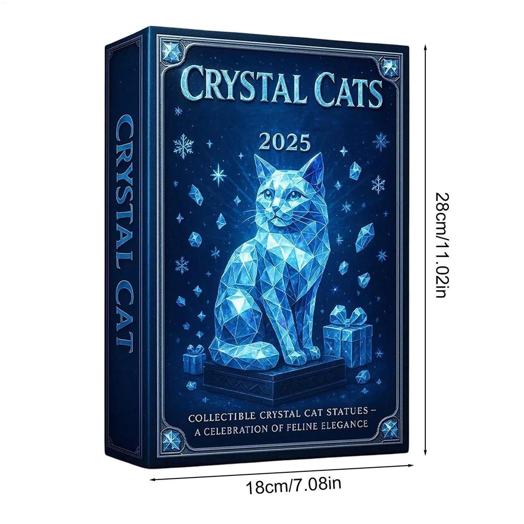 2D Acrylic Cat Collectible Figurine Christmas Countdown 24 Days Xmas Holiday Countdown Cat Advent Calendar Xmas Gifts